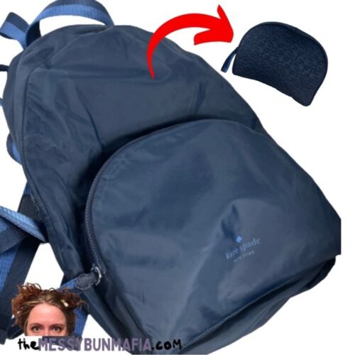 Kate Spade Arya Navy Packable Nylon Backpack Night Cap Wkru6975 FS - 第 1/12 張圖片