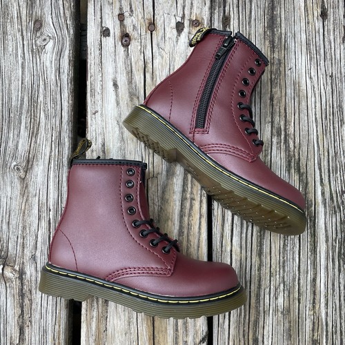 Dr Martens AirWair Brooklee Boots Cherry Red Softy T Core Kids Toddler Size 11 - Picture 2 of 8