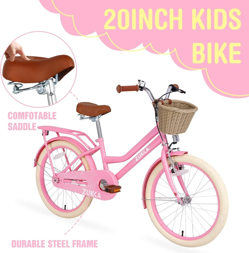 Girls Bike with Basket for 7-10 Years Old Kids,20 inch wheel ,Multiple Colors - Image 3 of 4
