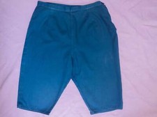 50s 60s Rich Blue Shorts  30"  High Waist Pin Up Bermuda