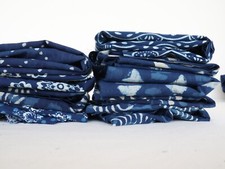100Pcs Vintage fabric remnants, fabric scrap blue fabrics Cotton fabric fabric