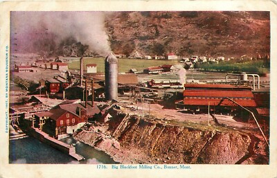 1910 Bonner Montana Big Blackfoot Mining occupation #1716 Postcard 25-148