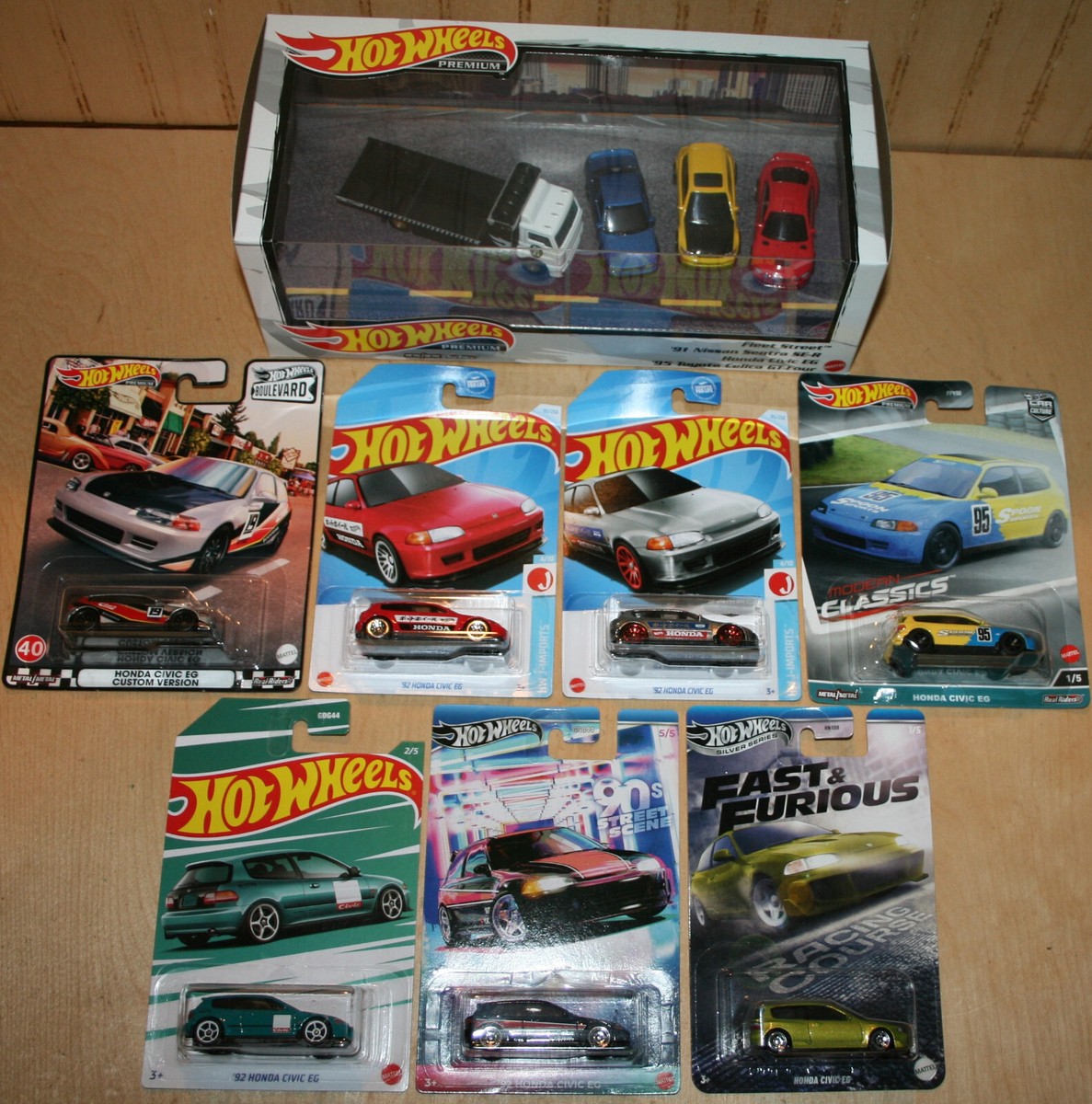Hot Wheels 92 HONDA CIVIC EG Lot Of 8 2021-25 WALMART