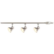 3-Light Brushed Steel Track Lighting Kit