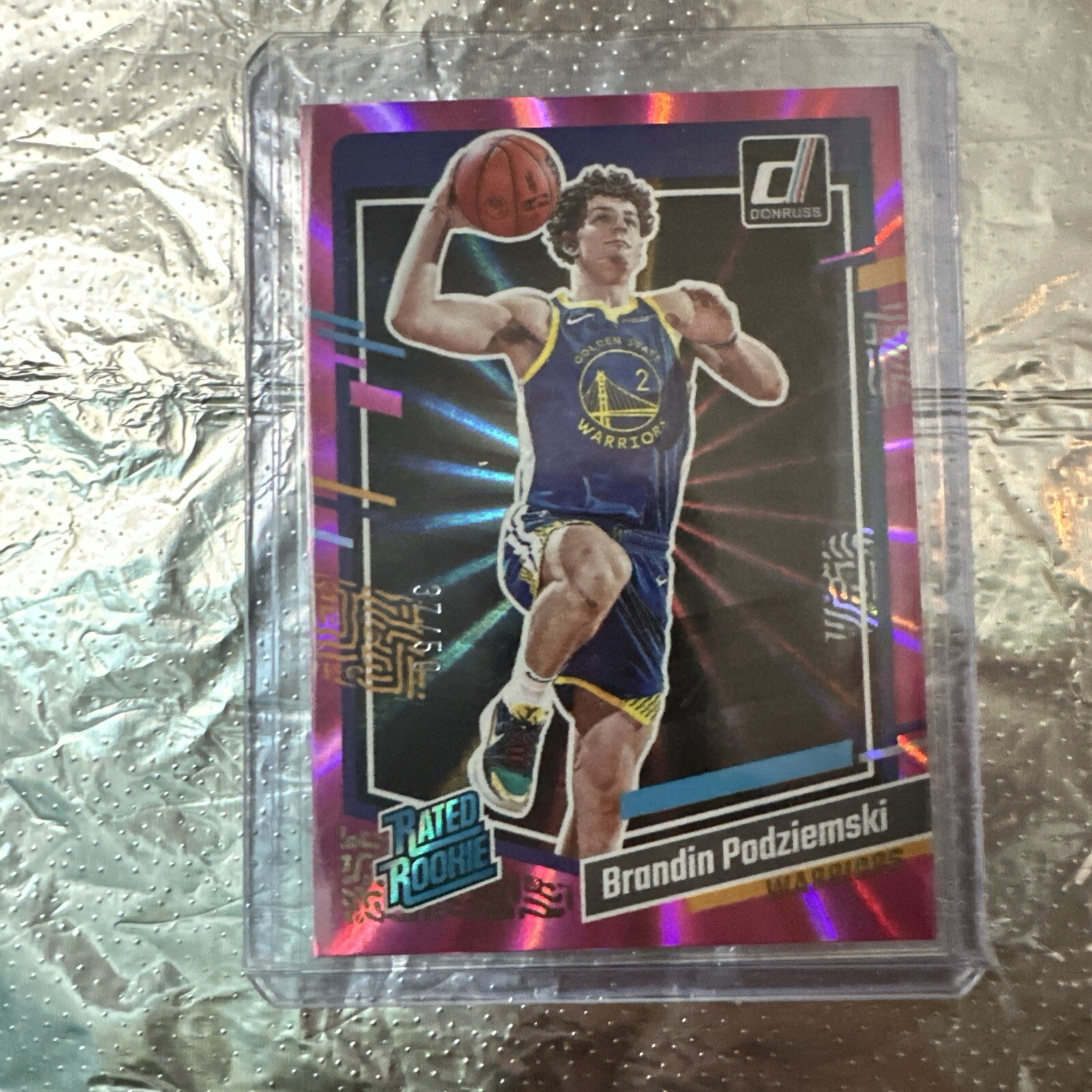 2023-24 Panini Donruss Brandin Podziemski #249 Pink Laser /50 RC