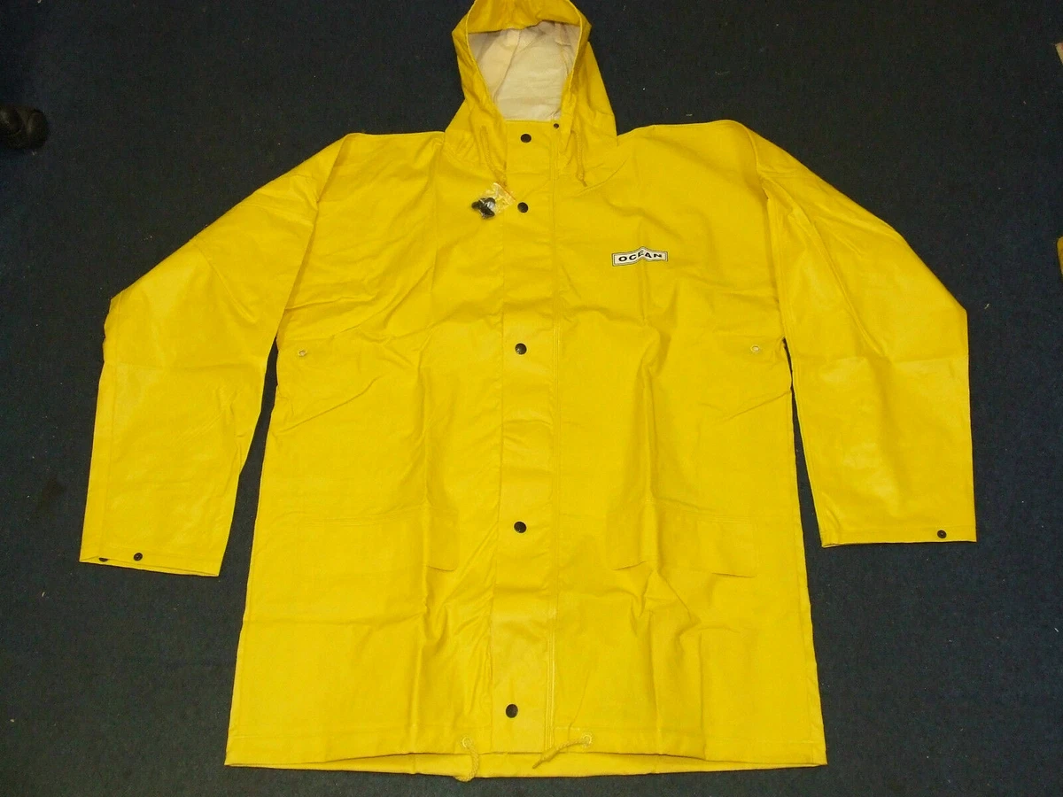 OCEAN PRO WEATHER JACKET COAT WATERPROOFS YELLOW SEA BEACH BOAT FISHING  TACKLE