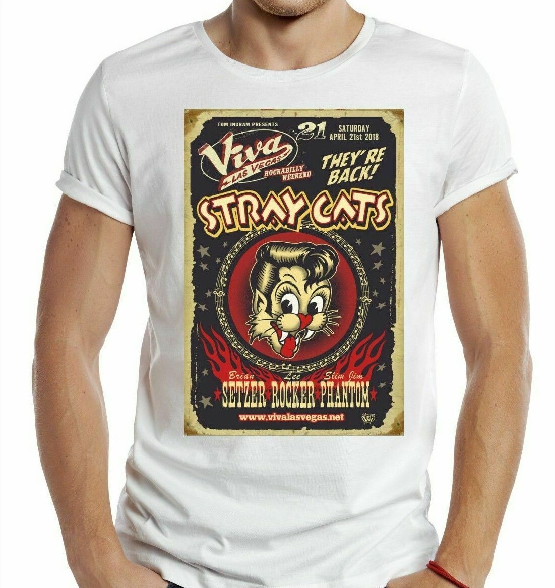 STRAY CATS ROCKABILLY T SHIRT carl perkins jerry lee lewis eddie