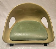 Vintage Mid Century Modern Cosco Toddler Booster Seat Avocado Green MCM 1960s