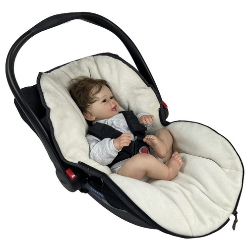 Universal Infant Car Seat Cover Fleece Lined Bunting Bag for Winter Black 0-12M - Foto 5 di 8