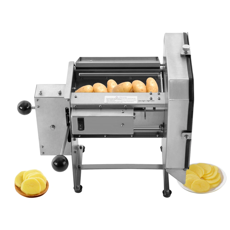 Cortadora de patatas eléctrica máquina rebanadora comercial cortadora de verduras y frutas Foto 3 de 4