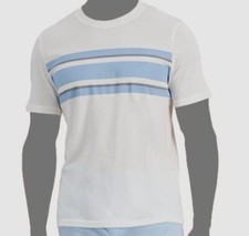  40 Club Room Men's White Blue Stripe Pajama Top Sleepwear Size XL