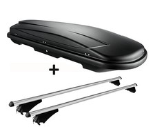 Skibox schwarz VDP JUXT 400 lit + Relingträger Alu für für Audi A6 4F Avant 04-1