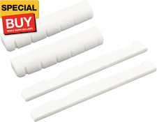 4Pcs Bone Guitar Nut and Saddle Kit - 48mm Guitar Nut - 76mm Bone Saddle - Real