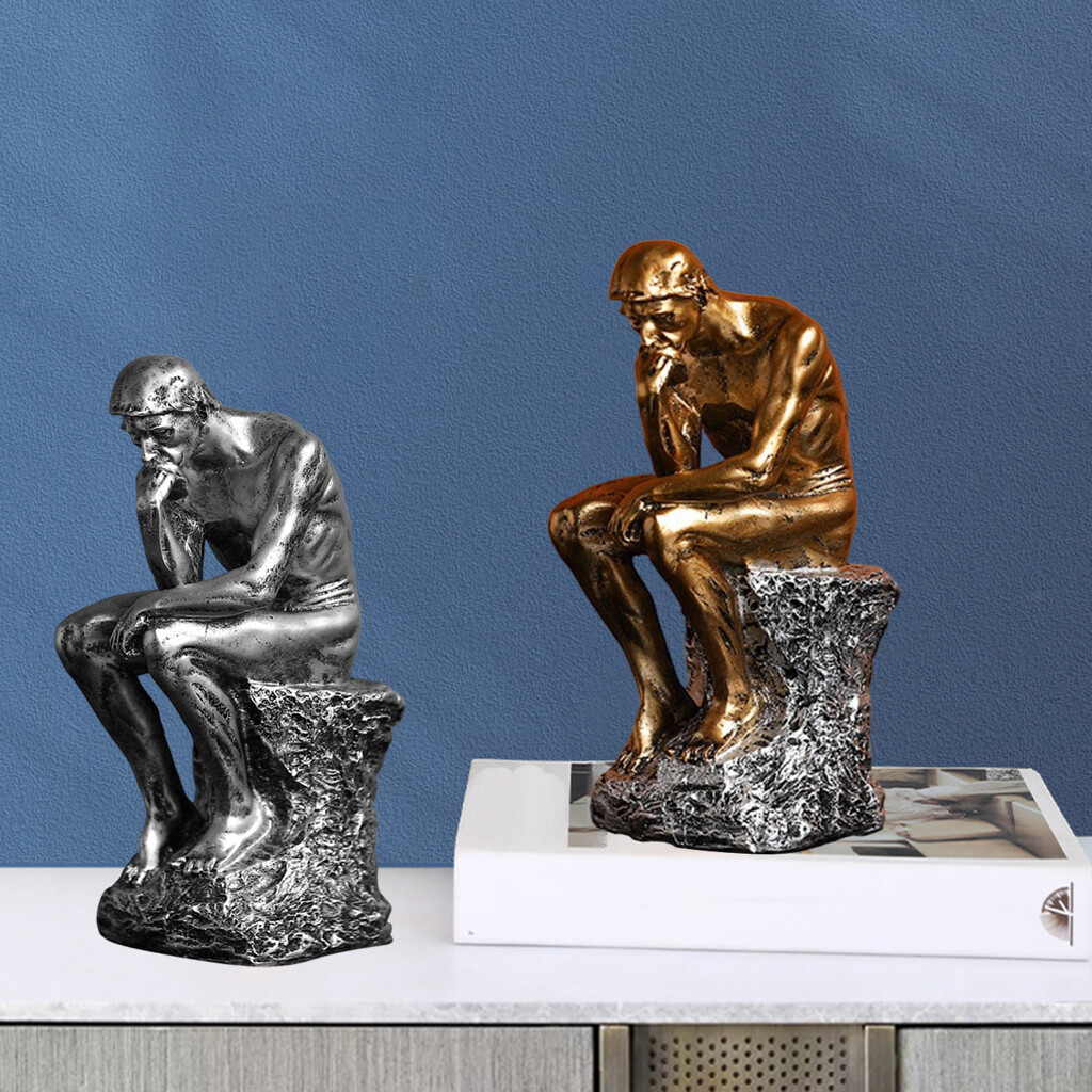 3 Stück Denker Skulptur Aus Harz – Moderne Figuren, Hohles Design, Deko Für Regal, Büro & Wohnzimmer
