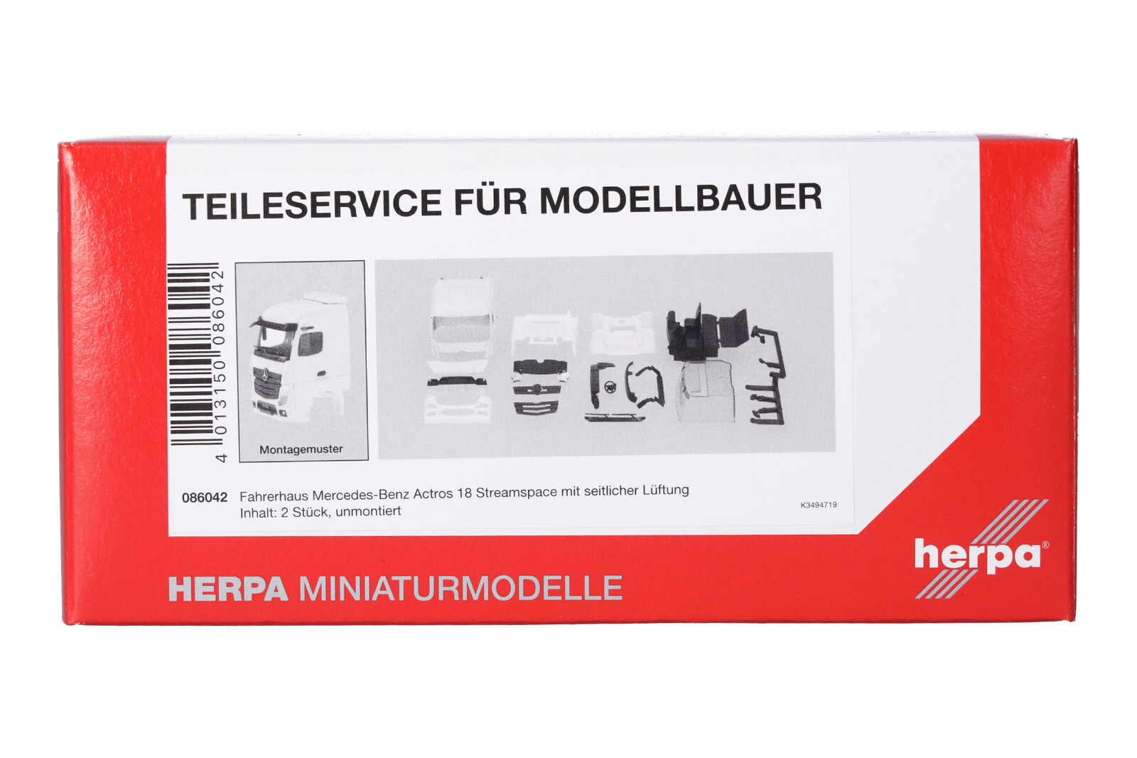 Herpa 086042 TS Fahrerhaus MB Actros Streamspace 2.5 mit seitl. Lüftung, 2 Stück