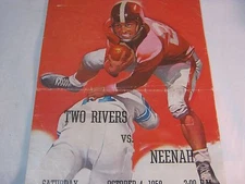 Neenah High School Football Program Two Rivers vs. Neenah 1958 Vintage Coke Ad 