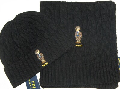 POLO RALPH LAUREN Men's HERITAGE BEAR Cable Knit Beanie