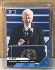 2020 TOPPS NOW ELECTION #15 JOE BIDEN President address Blue Parallel 22/46 Read