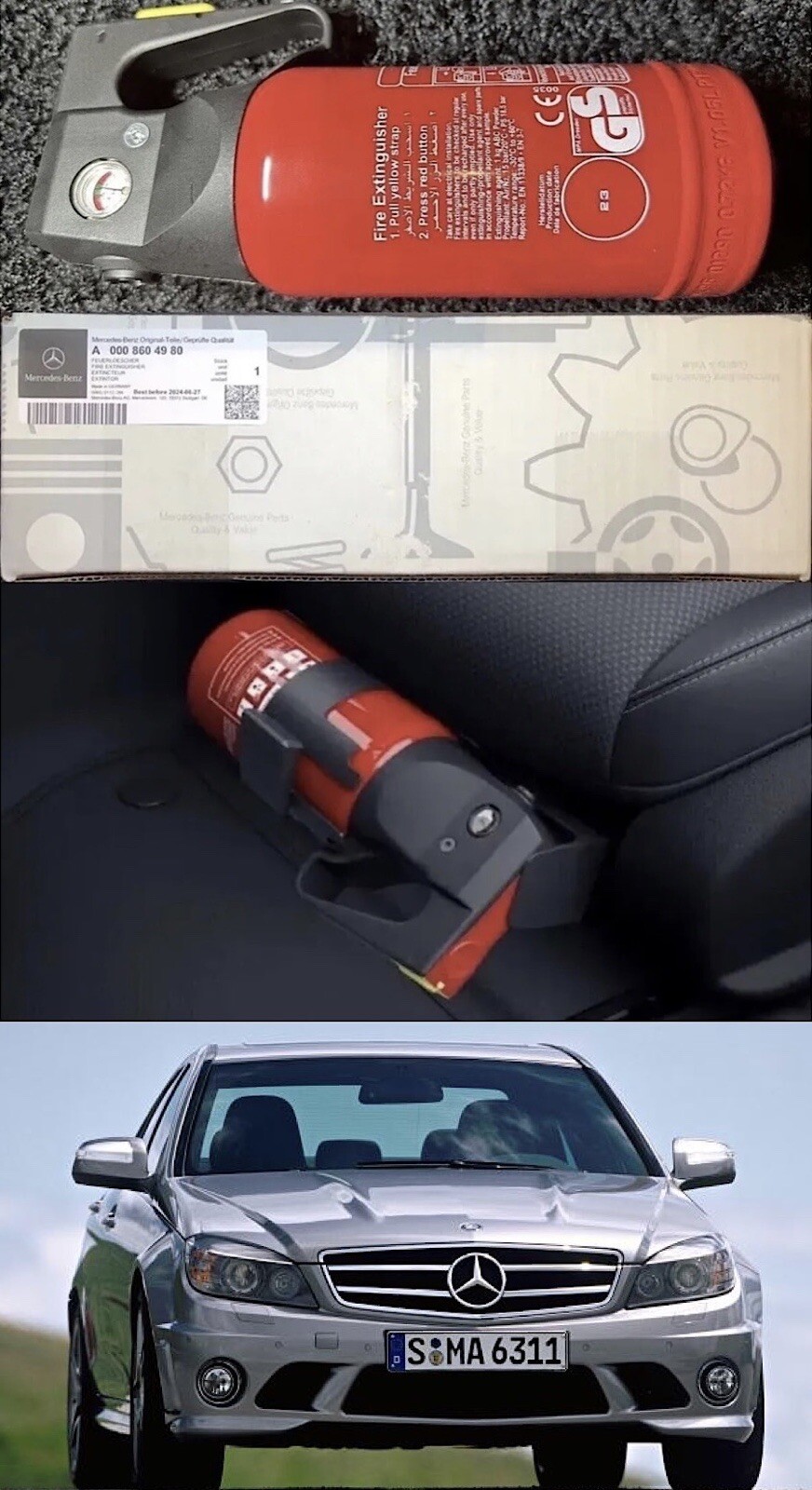 Mercedes-Benz W204 S204 C-Kl. Feuerlöscher 2023 Nachrüstung m  