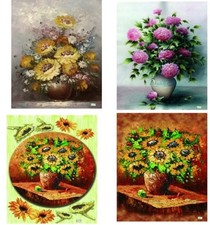 4 GRANDS papier de riz 30x40cm " Fleurs " pour collage -10