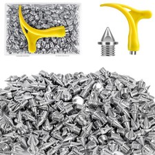 3/16 Inch Track Spikes,130pcs Stainless Steel Pyramid Shoe Spikes with Spike ...