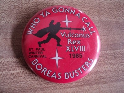 1985 Saint Paul Winter Carnival VULCANUS REX Pin Pinback Button