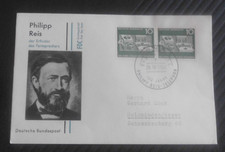 Federal FDC Mi.-Nr. 373 MEF 100. J. Teléfono v. Ph. Gel de arroz. v. Bonn n. Holzminden
