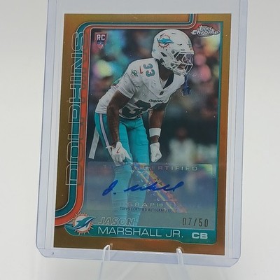 Jason Marshall Jr 2025 Topps Chrome Football RC Rookie Auto Gold Refractor /50