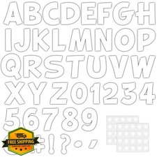 270 Bulletin Board Letters Numbers Punctuation White Punch Out