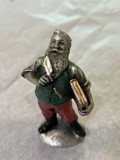Hudson Pewter Villagers #7931 1996 Annual Santa (Making Naughty/Nice List). EUC.