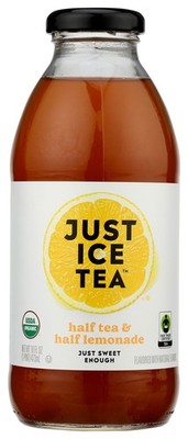 Just Ice Tea Half And Lemonade 16 Fl Oz Organic Fair Trade Flavored