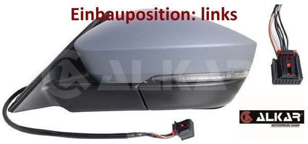 Alkar 9047693 AußEnspiegel Links Spiegel AußEn FüR Skoda-image
