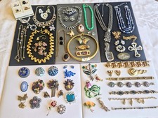 Huge Vtg High End Rhinestone Jewelry Lot Signed Weiss Haskell Juliana Caviness +