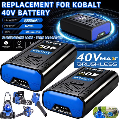 #ad 1 2PACK For Kobalt 40v MAX 8.0 Ah Extended Run Li Ion Battery KB440 03 KB540 06 $65.00