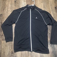 VINTAGE NIKE AIR JORDAN BASKETBALL TRACK SUIT JACKET ONLY BLACK MENS SIZE XLL