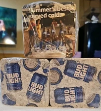 NEW 3 100 Count Bud Light  Summer Beer Served Cold Beer Coasters