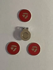 (3) TaylorMade 1" Coin Style Golf Markers With Bonus Hat Clip - A Great Deal!