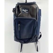 Rawlings Baseball Backpack Bag Navy Blue Grey bat ball bag Duffel Style