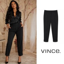NEW Vince Black High-Rise Cuffed Trousers Size 6