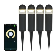 Smart WiFi/BLE LED Pathway Lights (4 Pack) - APP Controlled Color Changing Lo...