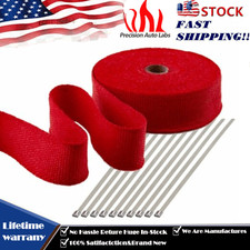 2 50ft Red Roll Exhaust Wrap Manifold Header Pipe Heat Wrap Tape W 10 Ties Kit