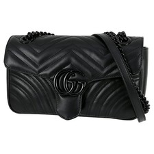 Bolso de hombro GUCCI GG Marmont 443497 de cuero negro para mujer #ACB1223
