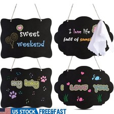Chalkboard Signs Set 4 Pieces Erasable Blackboard W/ Jute Rope Wedding Party New