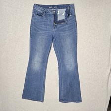 Old Navy Women Jeans 12 Blue Denim Flared High-Rise Wow Flare 29" Inseam