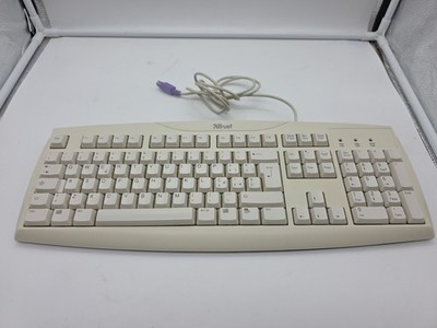Trust Power KEYBOARD SK-1688 TASTATUR Vintage QWERTY PS/2 BEIGE WEISS