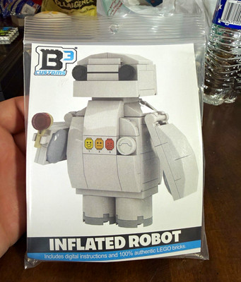 Custom Authentic LEGO Inflated Robot Build Kit w/ Instructions (baymax)