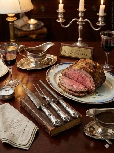 ANTIQUE REED & BARTON STERLING HANDLE La Marquise 3 PC ROAST CARVING SET 1895’s