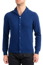 Malo Optimum Men's Ink Blue 100 Cashmere Cardigan Pullover Sweater