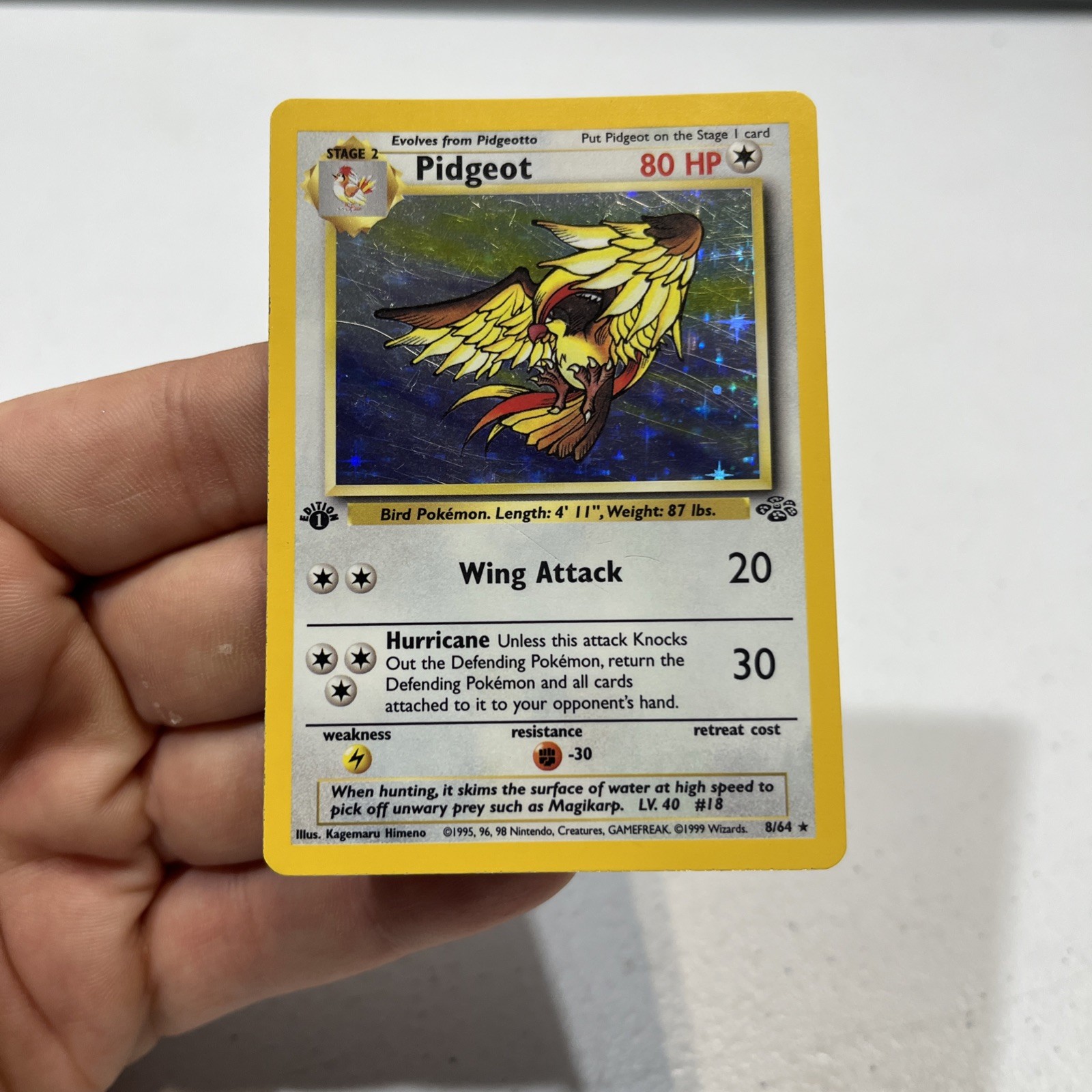 1999 pidgeot pokemon card No. 018 Jungle Set Rare Holo Japanese Vintage 199 [3] Mirror Move Pokemon Jungle Holo Rare Pidgeot