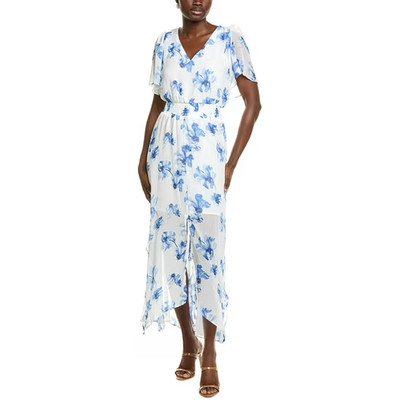 CeCe Floral Smocked Waist Maxi Dress MSRP $99